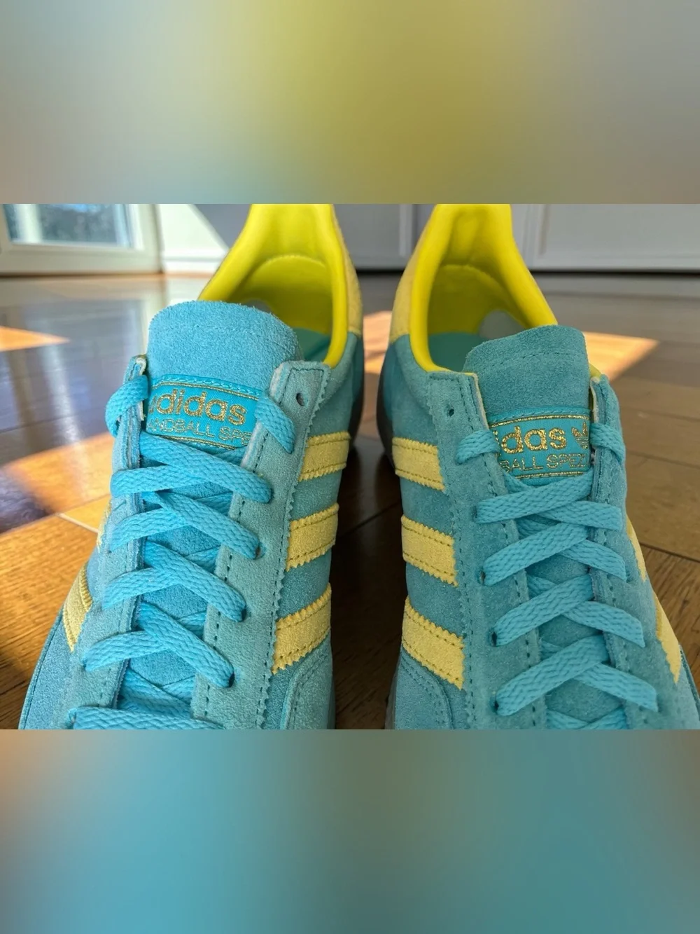 adidas Handball Spezial Size 6.5 Women NEW Blue/Yellow/Gold - Picture 6 of 9